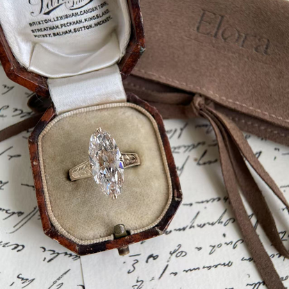 Elodie-Champagne Old Mine Moval cut Lab Grown Diamond Ring