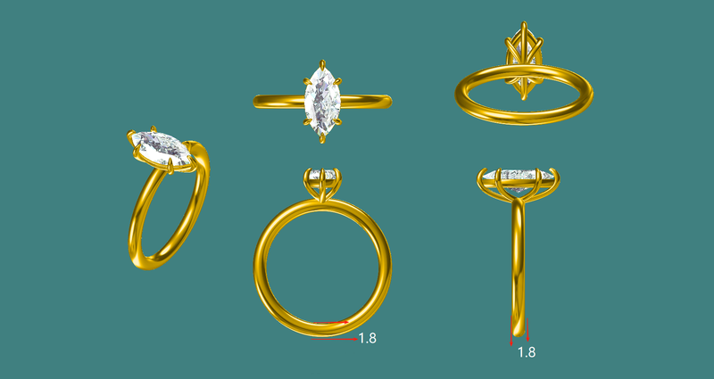 Elena Marquise cut Diamond Ring