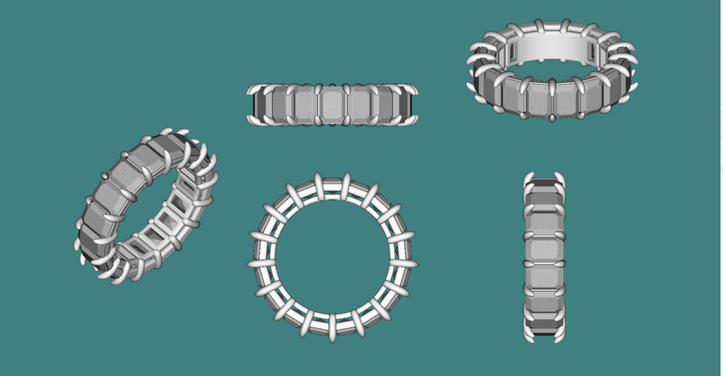 Emerald cut Diamond Eternity Band