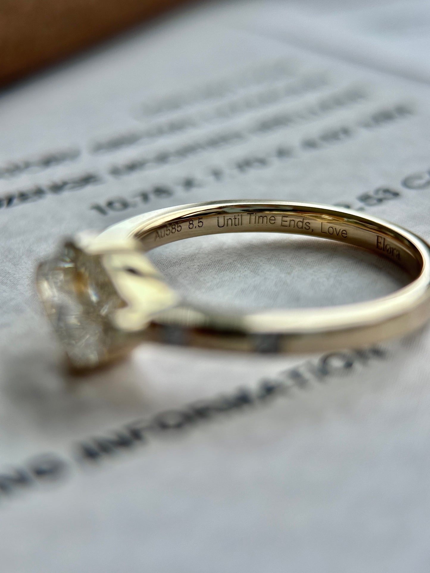 Custom Final Payment - 2.5ct lozenge cut Lab Grown Diamond Ring