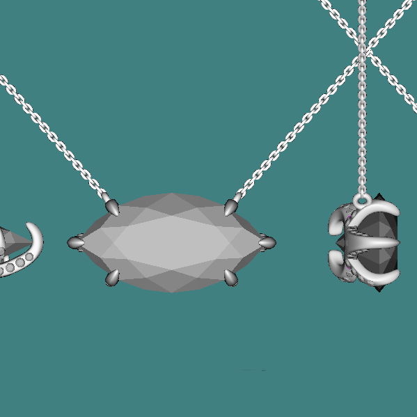 East West Marquise cut Diamond Pendant Necklace