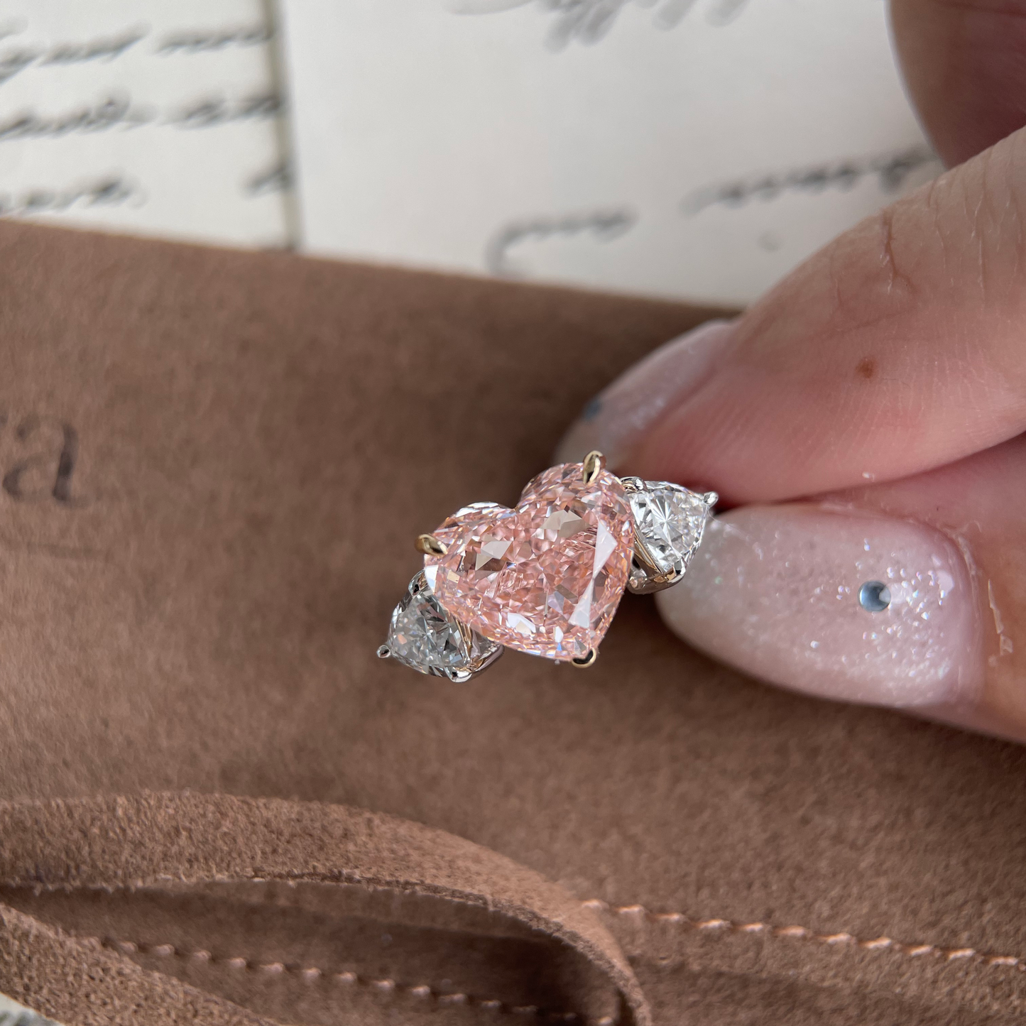 Aurora - Pink Heart Cut Lab Grown Diamond Ring