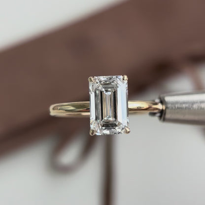 Jude-2.08ct Emerald Cut Lab Grown Diamond Ring