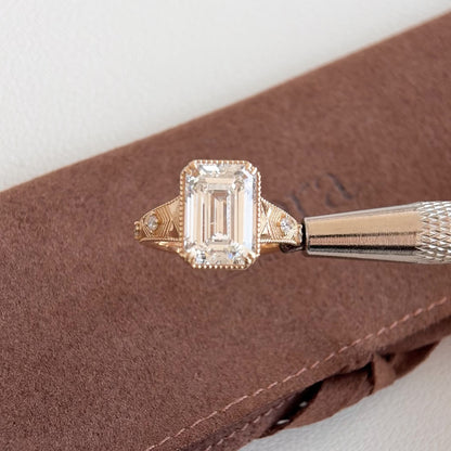 Aurelia-5.08ct Emerald Cut Lab Grown Diamond Engagement Ring