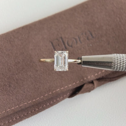 Jude-2,08 ct Smaragdgeschliffener Labor-Diamantring
