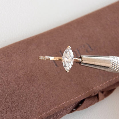 Lottie-1ct Marquise Cut Lab Grown Diamond Pinky Ring