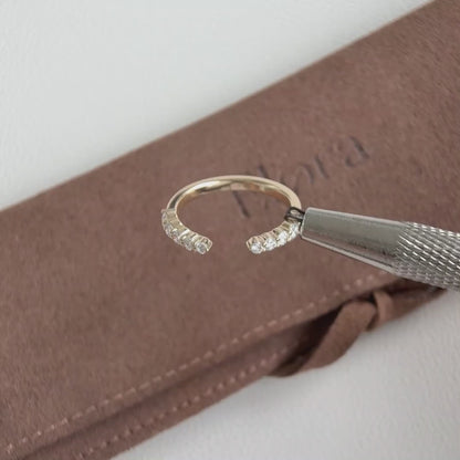 Caye-Rundschliff-Labor-Diamantring offene Ringschiene