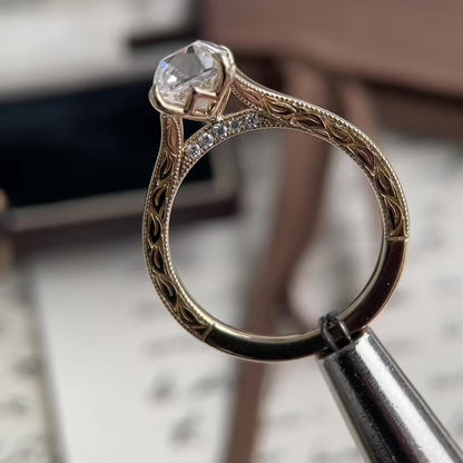Wren-Old Mine Cushion Cut Lab Grown Diamond Ring