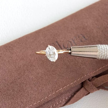 Aria-1ct Oval-Schliff Laborgezüchteter Diamantring