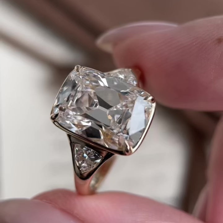 Isla-Old Mine Cushion Cut Lab Grown Diamond Ring