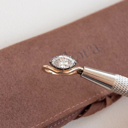 Eva-1ct Marquise Cut Lab Grown Diamond Pinky Ring