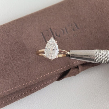 Georgia-3.05ct Step Cut Pear Shape Lab Grown Diamond Ring