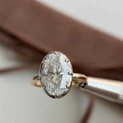 Lena-4.08ct Oval Cut Lab Grown Diamond Engagement Ring