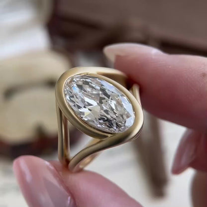 Celeste-Moval Cut Lab Grown Diamond Engagement Ring