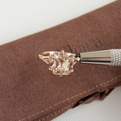 Athena-4.48ct Champagne Old Mine Cushion Cut Lab Grown Diamond Ring