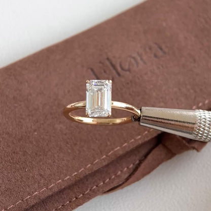 Jude-2,08 ct Smaragdgeschliffener Labor-Diamantring