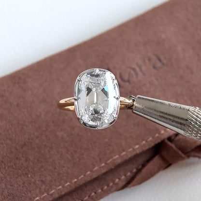 Lena-5.2ct Old Mine Cushion Cut Lab Grown Diamond Ring