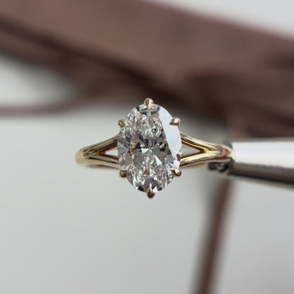 Edith-2.02ct Oval Cut Lab Grown Diamond Ring