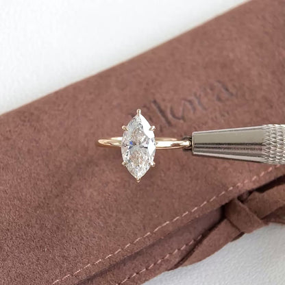 Elena-2.02ct Marquise-Diamantring aus dem Labor