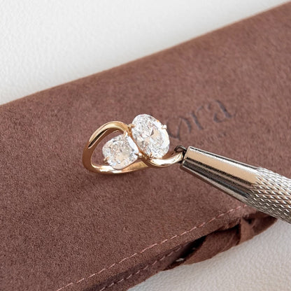Idra-1.26ct Oval and Cushion Lab Grown Diamond Engagement Ring