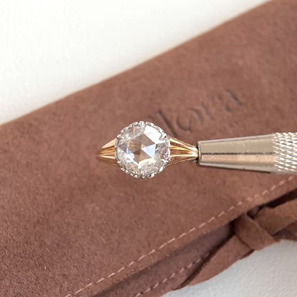 Santi-2.11ct runder Rosenschliff im Labor gezüchteter Diamant-Verlobungsring