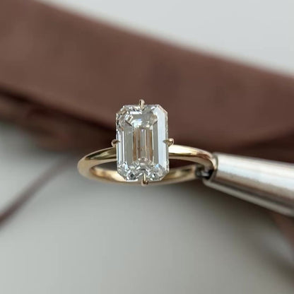 Amara-3.09ct Emerald Cut Lab Grown Diamond Ring