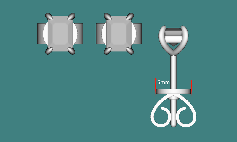 Emerald cut Diamond Stud Earrings