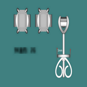 Emerald cut Diamond Stud Earrings