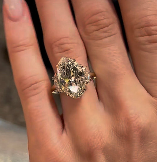 Custom Order Deposit - 5ct Champagne Moval Cut Lab Grown Diamond Ring