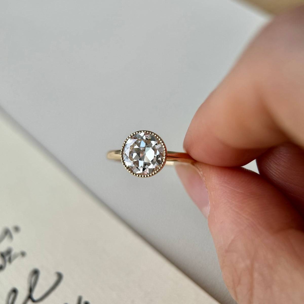 Wade-Old European Cut Lab Grown Diamond Engagement Ring